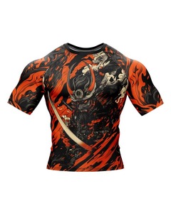 เสื้อรัดกล้ามเนื้อแขนสั้นสำหรับผู้ชาย พิมพ์ลายแบบ Sublimation ดีไซน์สำหรับกีฬา Grappling แห้งเร็ว เหมาะสำหรับ MMA BJJ ชุดต่อสู้สำหรับผู้ใหญ่ - Product Image 6