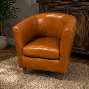 Elegant Leather <b>Armchair</b> with Upholstered Cushion Solid Wood Legs Comfortable Lounge Chair for Living Room Hotel and Office Use - Product Image 2