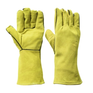 High Quality Heavy-Duty Cowhide Split Leather CE Certified Welding Gloves Safety Cuff for Industrial <b>Fire</b> - Product Image 4