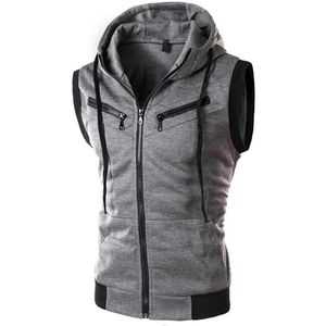 Sudadera sin mangas de alto rendimiento para hombre, chaleco con capucha ligero para gimnasio, ropa de entrenamiento para uso activo. - Product Image 4