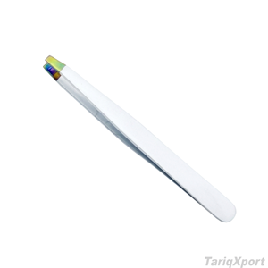 Pinzas y Tijeras Blancas para Cejas al por Mayor, Tijeras de Acero Inoxidable con Punta Inclinada para Pestañas, Herramienta de Aseo con Resorte - Product Image 2