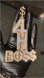 Colgante Personalizado Iced Out Boss, Cadena de Oro Bicolor con Moissanita VVS, Tendencia, Superventas, Hip Hop, Bling, Lujo, Pieza Única - Product Image 2