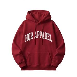 HQR Apparel Sweat à capuche rose pour homme à manches raglan avec poche kangourou, décontracté, 100 % coton molletonné, anti-rétrécissement - Product Image 3