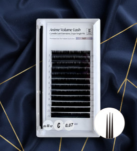 Premium Forever J Coréen PBT Fibre À La Main Anime Lashes KC Certifié 0.05mm Plateau Mixte Spiky Volume Extension Cils - Product Image 1