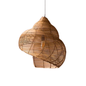 โคมไฟหวายสานด้วยมือสไตล์ยุโรปแบบยั่งยืนเป็นมิตรต่อสิ่งแวดล้อมโคมไฟระย้าสำหรับห้องนั่งเล่นและห้องนอน - Product Image 1