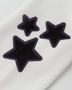 Wholesale Men <b>Zip</b>-<b>Up</b> Hoodie <b>White</b> Cotton Fleece Unisex Casual Hooded Sweatshirt with Star Print Front Logo Autumn Wear - Product Image 5