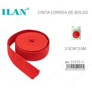 Cinghia per borsa Ilan 2,5 cm x 3,6 m in tessuto rosso per borse - Product Image 3