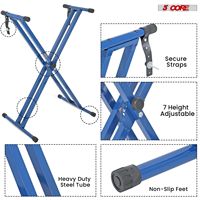 Adjustable Piano Keyboard Stand Double X Style Metal Durable Sturdy Music Synthesizer 61 88 Keys Model D0100HXJPRJ