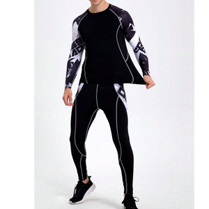 Survêtement de compression pour homme avec logo personnalisé, tissu extensible léger et respirant, vêtements de sport pour la salle de gym, fabricant OEM, fournisseur - Product Image 5