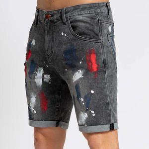 Pantalones Cortos de Mezclilla Elásticos de Moda para Hombre, Estilo Casual, Color Azul y Negro, Nuevos para Verano - Product Image 1