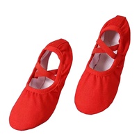 Zapatos de Ballet Plegables Desechables Rojos de Primera Calidad, OEM al por Mayor para Mujer, Nuevo Modelo, Zapatos de Baile Clásicos de Cuero para Mujer