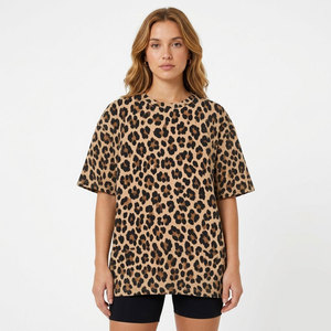 Camiseta de Alta Calidad para Mujer, Estilo Casual, Estampado de Camuflaje Rosa, Talla Grande, Corte Holgado, Manga Corta, Cuello Redondo, Camiseta Larga Informal - Product Image 5