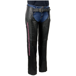 Samroz Sports Customizable Premium <b>Leather</b> Seamless Fusing Motorcycle Riding <b>Chaps</b> for Women Bikers All Seasons - Product Image 1