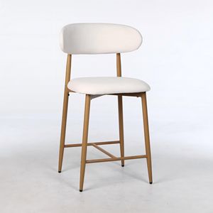 Juego de 2 Taburetes de Bar Modernos con Altura de Mostrador, Tapizados y con Patas de Metal para Isla de Cocina y Comedor - Product Image 2