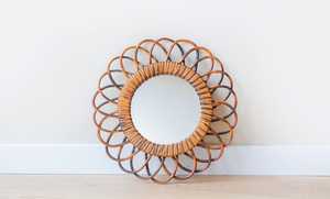 Luxury Bamboo <b>Cane</b> <b>Mirror</b> Handwoven Rattan Wall <b>Mirror</b> for Contemporary Home Decoration - Product Image 6