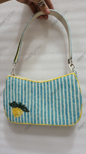 Bolso de hombro con cuentas de limón, fabricante de bolsos de mano con motivos a rayas para resort, venta al por mayor, OEM, bolso artesanal, exportación, marca privada, a granel - Product Image 5