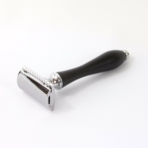 Custom Logo Matte Black Safety <b>Razor</b> Single Blade <b>Men</b> Stainless Steel Reusable Metal Eco-Friendly Plastic Free Smooth Close - Product Image 4
