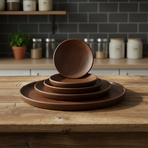 Wholesale New Walnut Design Unbreakable 100% Melamine <strong>Wood</strong> <strong>Plate</strong> - Product Image 3