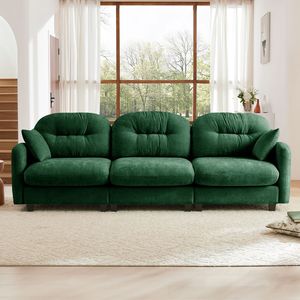 Elegante Divano Modulare a Tre Posti per Soggiorno con Braccioli Trapuntati, Design Ergonomico in Morbido Tessuto Chenille e Schiuma ad Alta Densità - Product Image 3