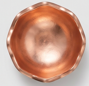Bol à fruits en céramique moderne avec un design ondulé pour un usage domestique, finition polie durable, ton cuivre, plat de service décoratif - Product Image 2