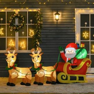 Babbo Natale Gonfiabile da 2,4 Metri su Slitta, Decorazione Natalizia da Esterno per Giardino - Product Image 2