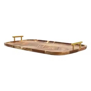 Plateau de service rectangulaire en bois de style moyen-oriental, design minimaliste, fait main, pour servir des plats et des assiettes - Product Image 6