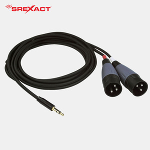 Câble audio SREXACT 3,5 mm vers XLR mâle, paire, blindage tressé, gaine PVC, pour mixeur - Product Image 2