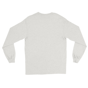 T-shirt unisexe à manches longues gris chiné avec broderie graphique, col rond, décontracté, en mélange de coton, pour le quotidien - Product Image 2