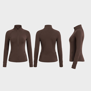 Women's Gym Fitness Training <b>Jacket</b> Spandex Polyester Base Layer <b>Jackets</b> Ladies Full Zipper Slim Top Quick Dry Tight <b>Yoga</b> <b>Jacket</b> - Product Image 6