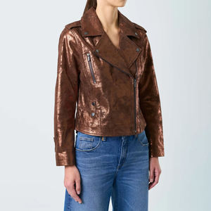 Veste en cuir de mouton pour femmes de qualité supérieure en gros, entièrement personnalisable, couleur unie, respirante - Product Image 4