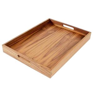 Handmade wooden rectangle tray eco friendly durable serving platter ideal <b>for</b> <b>kitchen</b> dining table and stylish home <b>decor</b> - Product Image 5