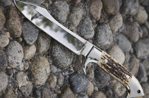 Couteau de chasse artisanal en acier inoxydable de qualité industrielle, lame pied-de-mouton, autre manche, bord droit, lame fixe, épaisseur 0,5 mm - Product Image 3