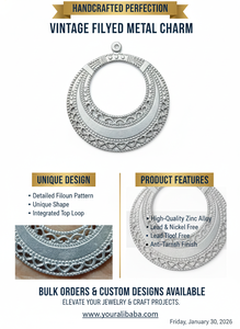 Breloques Métalliques Thème Céleste Vintage en Gros, Embellissements pour Fabrication de Bijoux, Fournitures DIY, Accessoires Artisanaux, Pendentifs - Product Image 6