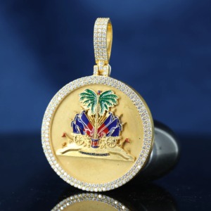Colgante de Lujo Chapado en Plata de Ley con Moissanita, Diseño de Palmera, Engaste de Bisel, Temática Cristiana, Amuletos, Joyería de Estilo Religioso - Product Image 5