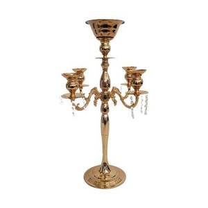Juego de 2 candelabros de 5 brazos, color dorado personalizado, para bodas, candelabros metálicos decorativos con soporte de 5 brazos. - Product Image 6