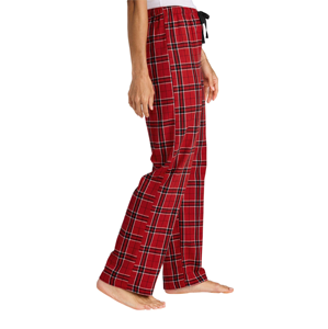 Pantalon de pyjama personnalisé en flanelle écossaise rouge respirant et léger pour enfants et femmes, idéal pour la détente nocturne printemps/été - Product Image 2