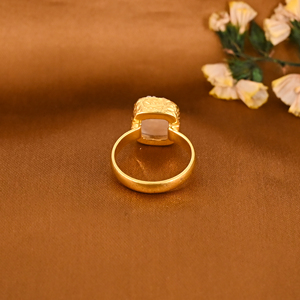 Anillo de Latón Chapado en Oro con Incrustaciones de Gemas Druzy Blancas Naturales para Mujer - Product Image 3
