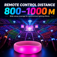 Bracelet lumineux LED clignotant DMX avec télécommande, activé par le son, en ABS+Silicone, pour fêtes de remise de diplôme et de Thanksgiving