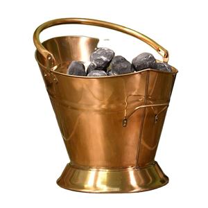 Cubo de carbón de cobre con asas portátiles para uso diario, jardinería, interior, exterior, barbacoa, fogatas, almacenamiento decorativo y duradero - Product Image 1