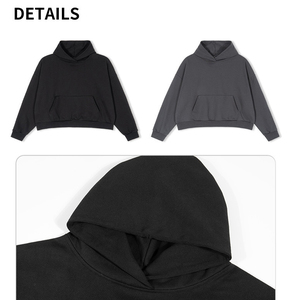 Sudadera con Capucha Corta y Holgada Personalizada de 420 GSM, 100% Algodón, Fabricante OEM ODM, Proveedor de Fábrica, Venta al Por Mayor, Calidad Premium - Product Image 6