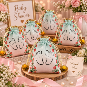 Bolsas de Regalo para Baby Shower, Bolsitas de Tela de 7×9 Pulgadas para Chocolates, Frutos Secos, Dulces y Recuerdos - Product Image 2