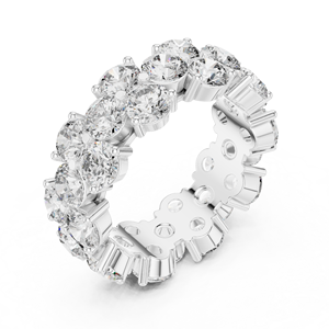 Anillo de Eternidad de Plata de Ley 925 con Moissanita, Banda de Circonita Redonda Brillante, Chapado en Rodio, Joyería de Compromiso y Boda - Product Image 1