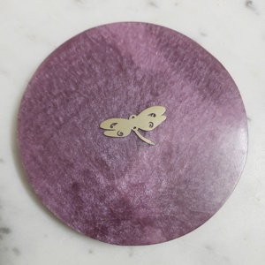 Dessous de verre en résine orange faits à la main avec fleurs séchées Ensemble de sous-verres époxy imperméables durables pour la maison, le bureau et la barre à utiliser en cadeau - Product Image 3