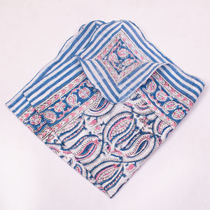 Craftjaipur – Bandana carré en toile de coton imprimé style Bagru, motifs floraux/géométriques, vente en gros pour promotion et branding - Product Image 2