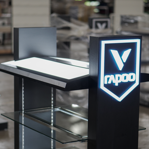 Exhibidor de Productos para Supermercado, Moderno, de Metal y Vidrio con Recubrimiento en Polvo, Fácil de Montar - Product Image 3