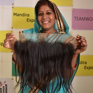 Cabello Remy Virgen sin procesar indio al por mayor de fábrica, 13*4, templo recto Frontal, onda suelta de agua profunda para cabello humano - Product Image 5