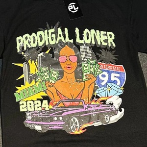 T-shirt Homme Prodigal Loner 2024 Style Urbain Manches Courtes Col Rond Jersey 100% Coton Respirant Coupe Classique Logo Avant 320g - Product Image 4