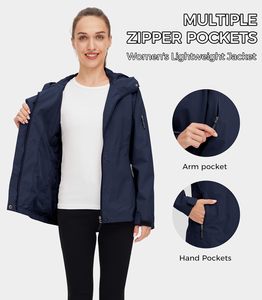 <b>Pink</b> Hooded Windbreaker <b>Jacket</b> Unisex <b>Waterproof</b> Sporty Zipper Closure Solid Color Regular Fit Winter Outdoor Wear - Product Image 3