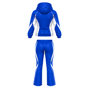 Conjunto Deportivo Personalizado para Mujer, Chaqueta Deportiva con Capucha y Cierre, y Pantalones Jogger Acampanados para Entrenamiento Físico, Running y Deportes - Product Image 2