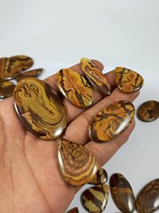 Radha Arts Jaspe australien brun naturel, cabochons de formes variées, pierres précieuses en gros pour la création de bijoux, pendentifs et colliers DIY - Product Image 4